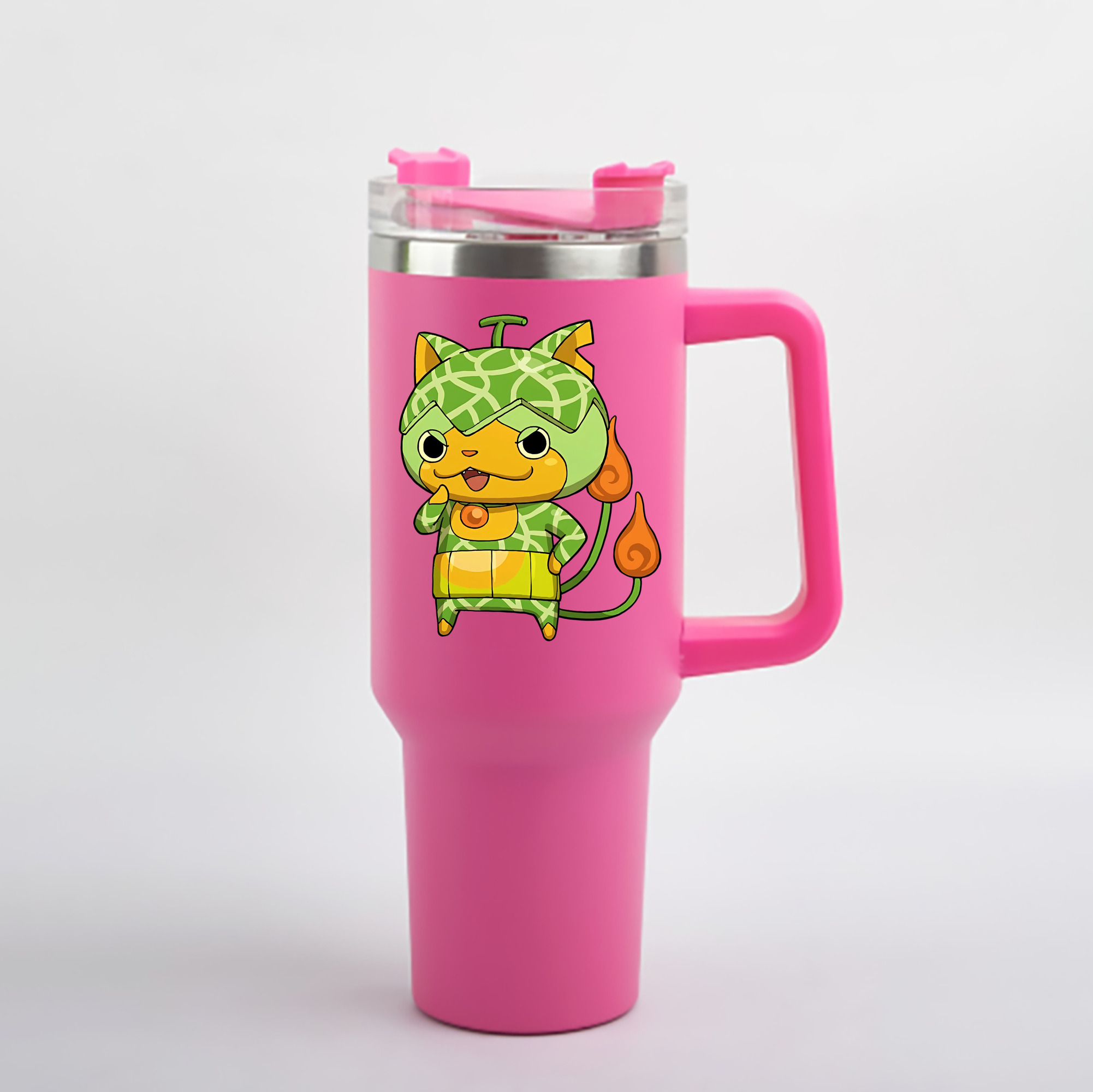 （画像用） 妖怪ウォッチ Yo-kai Watch 1200mL車用タンブラー - クリスタルステッカー（プラスチックストロー付き）